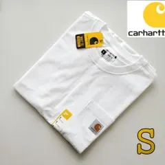 ⑤Carhartt ホワイト S Tシャツ カーハート 新品 半袖 厚手正規 白
