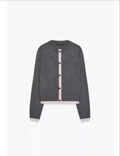 ZARAコンビニットカーディガン Sピンク