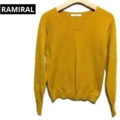 【RAMIRAL】ラミラル Vネックニットセーター　プルオーバー　レーヨン混