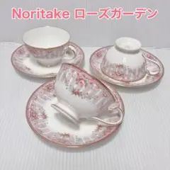 ノリタケ ナショナルトラスト ローズガーデン カップ＆ソーサー 3客　金彩