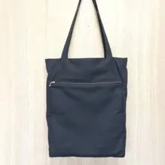 ハンドメイド トートバッグ 縦型 ブラック