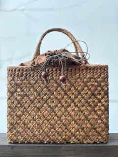 山葡萄かごバッグ　胡桃籠バッグ　手作り　内布付き　オリジナルデザイン