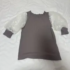 MAJESTIC LEGON 袖レース切り替えリブニットのサムネイル