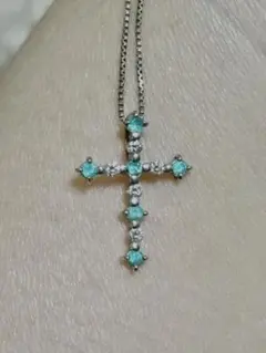 パライバトルマリン　ダイヤモンド　K18WG ネックレス　ヘッドのみ