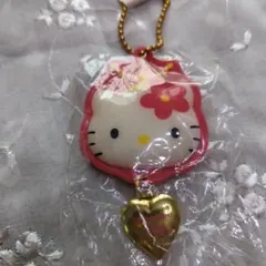 レア未使用ハローキティ クッションキーホルダーハート型ペンダント付き1998年