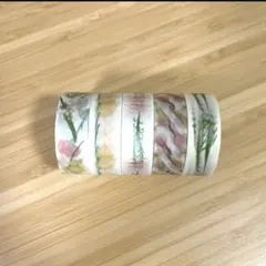 新品 花柄マスキングテープ5個セット
