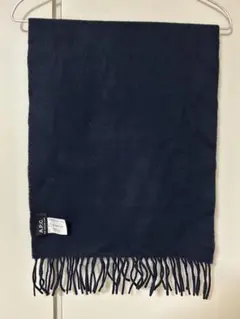 A.P.C. ネイビー フリンジ付きマフラー