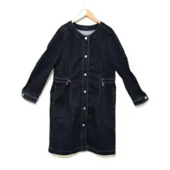 Pizzo Bianco】美品！ロングデニムツイルコート 綿 ネイビー F - メルカリ