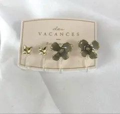 イヤリング　アクセサリー　バタフライ　蝶々　ノンホールピアス　新品　お花　セット