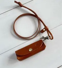 ブラウン リップクリームケース A ハンドメイド 栃木レザー ヌメ革 本革