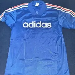 adidas アディダス 半袖シャツ Sサイズ 青 トレフォイルロゴ レトロ