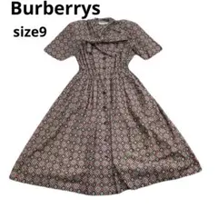 美品　Burberrys ボウタイ 半袖 ワンピース 総柄　春夏コーデのサムネイル
