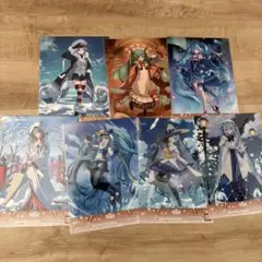 雪ミク　1番くじ　S賞クリアポスター7点セット
