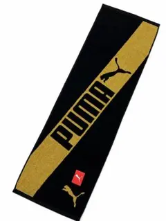 PUMA プーマ スポーツタオル ブラック ゴールド34×110cm 綿100％のサムネイル