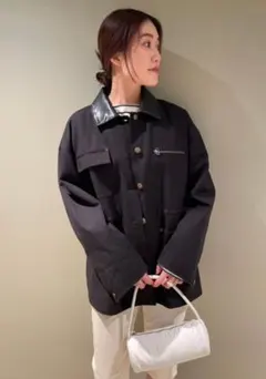 emmi 美品コットンカバーオールジャケット ブラック