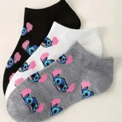 【Disney】スティッチ キャラクターソックス 3足セット