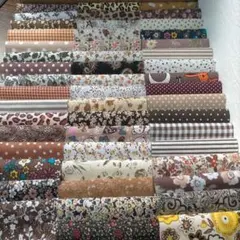 d① はぎれ 茶系 10×10 50枚まとめ売り