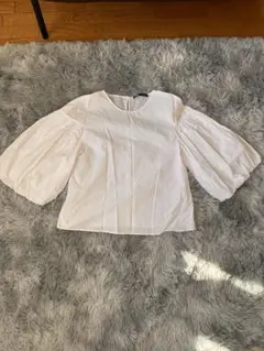 ZARA ホワイト 五、七分袖ブラウス