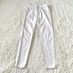 OZOC ホワイトデニム 36 スリムストレート 綿100% 美脚シルエット