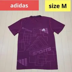 adidas アディダス　半袖 Tシャツ　トレーニングシャツ　M　ワインレッド