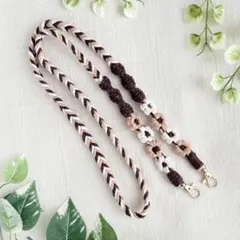 マクラメ編み　スマホショルダーストラップ　no.112