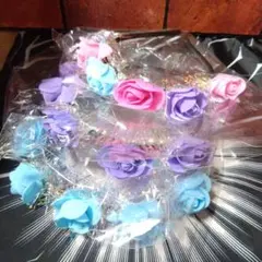 フラワーカチューシャ　光るお花　LED 3個セット