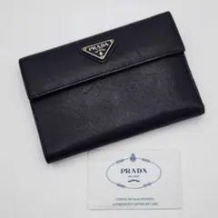 【PRADA】プラダ 財布 三角ロゴ サフィアーノレザー ブラック M510のサムネイル