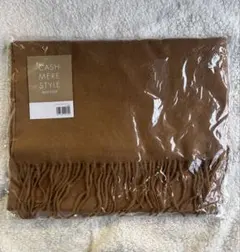 CASHMERE STYLE ブラウンマフラー フリンジ付き