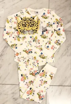 プチバトー　花柄柄パジャマセット4A100