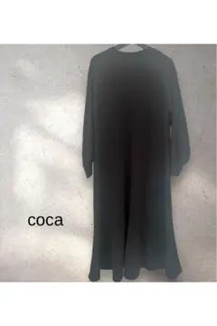 coca コカ⭐︎ブラックエンボス加工長袖ワンピース