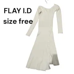 FRAY I.D フレイアイディー　アシメリブ　ニットワンピース