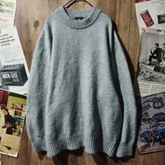 H&M リラックスフィット グレーニット クルーネック 無地 古着