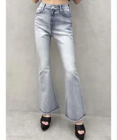 GYDA ハイウエストBASICフレアデニムパンツ