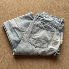 【美品】ユニクロ ユーティリティジーンズ ペインターパンツ ワイド 水色
