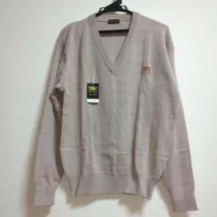 新品ROYAL SEIMIピンクVネックニットセーターLアクリル毛ストレッチ