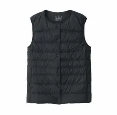 無印良品　軽量　ノーカラー　ダウンベスト　ブラック　Ｓ　新品未使用