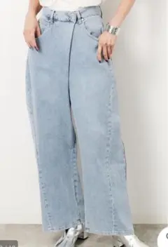 オーペックドットクリップ　デニムパンツ　Lサイズ