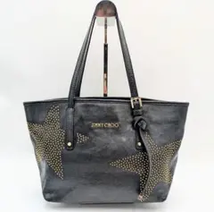 美品☆JIMMY CHOO　スタッズ　トートバッグ　レザー　ブラック