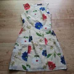 ☆M'S GRACY☆フラワープリント透け感デザインワンピース☆美ライン美品☆