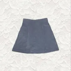 スエード生地 タイトスカート くすみブルー