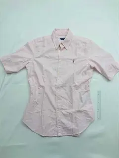 ◎ラルフローレン 半袖ストライプシャツ S ピンク系 レディース