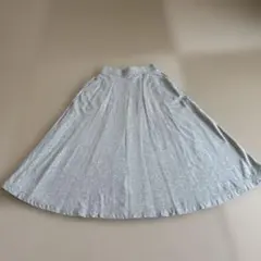 無印良品　グレー フレアロングスカート Lサイズ　ニット