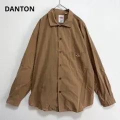 【DANTON】ダントン　ロゴワッペン　ボタン　シャツ