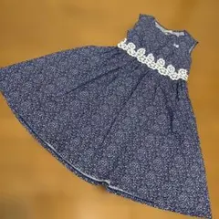CHOPIN 花柄ノースリーブワンピース 150 ロイヤルブルー　美品
