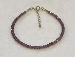 ロードライトガーネットボタンカットビーズ ブレスレット 14kgf 天然石