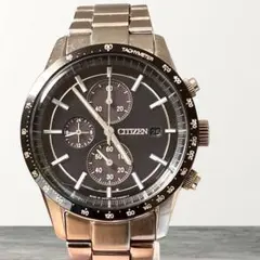 稼働品】CITIZEN エコ・ドライブ クロノグラフ E820 ブラック - メルカリ