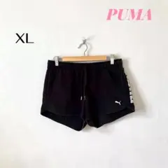 プーマ ロゴ スウェットショートパンツ ブラック×シルバー （XL）短パン