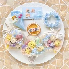 304ドライフラワー ガーランドꕤ︎︎華やかꕤ︎︎パステルꕤ︎︎春色ガーランドꕤ︎︎·͜· ︎︎