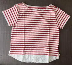 【hyphen world gallery】ストライプ ボートネック半袖Tシャツ