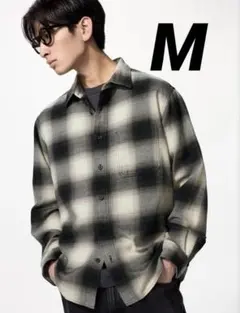 UNIQLO ユニクロ フランネルチェックシャツ 01 OFFWHITE M